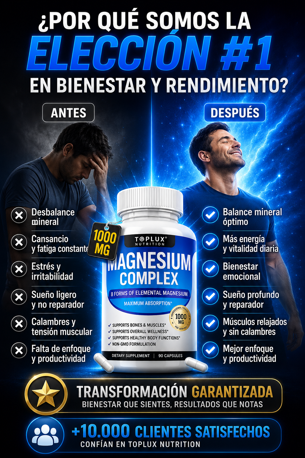 MagneLux™ Para Dormir Mejor, Bajar el Estrés, y Recuperar tus Músculos Mas Rápido
