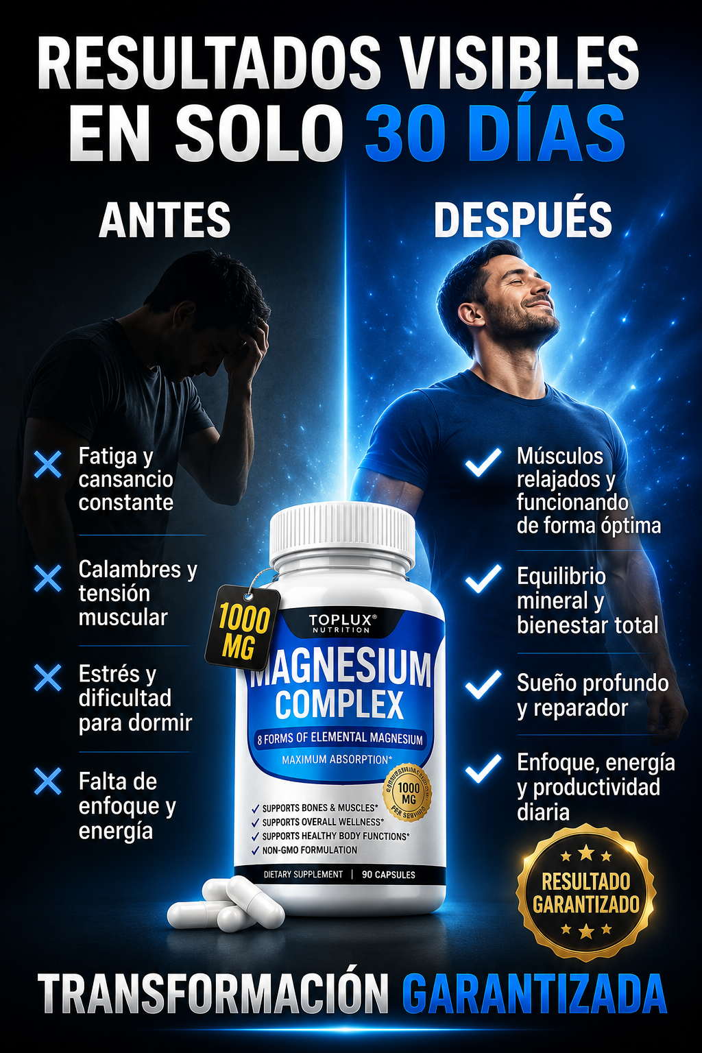 MagneLux™ Para Dormir Mejor, Bajar el Estrés, y Recuperar tus Músculos Mas Rápido