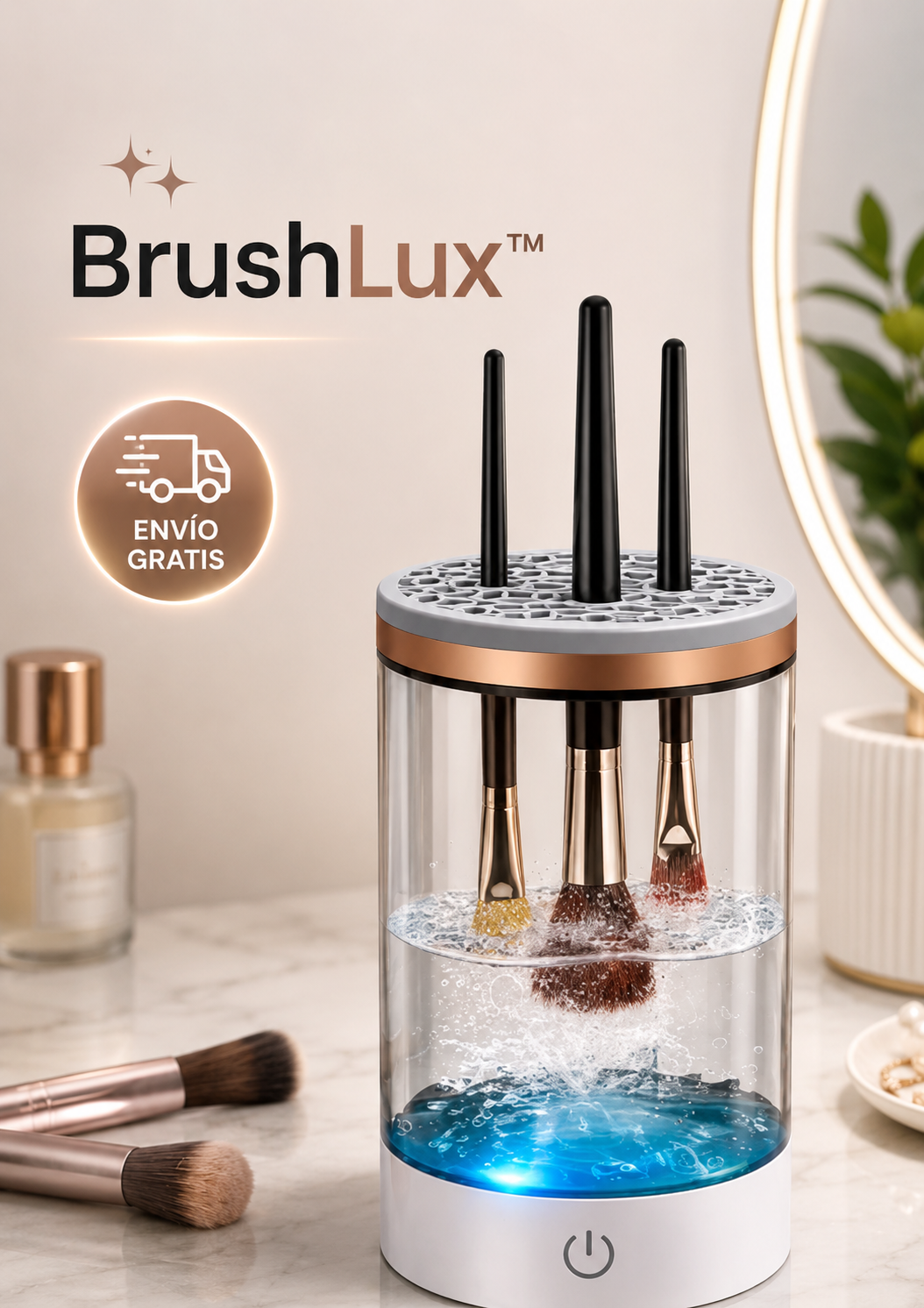 BrushLux™ Limpiador Eléctrico de Brochas